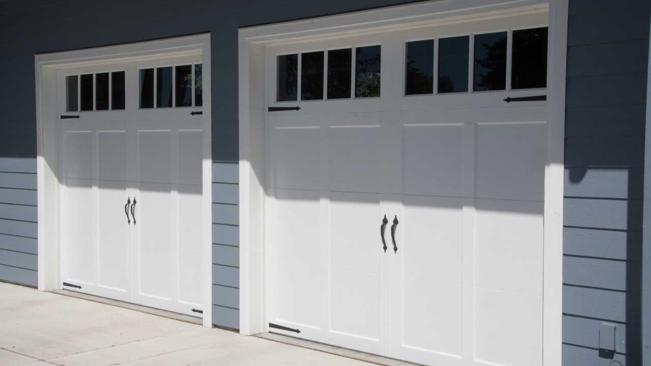 Two White Garage Doors